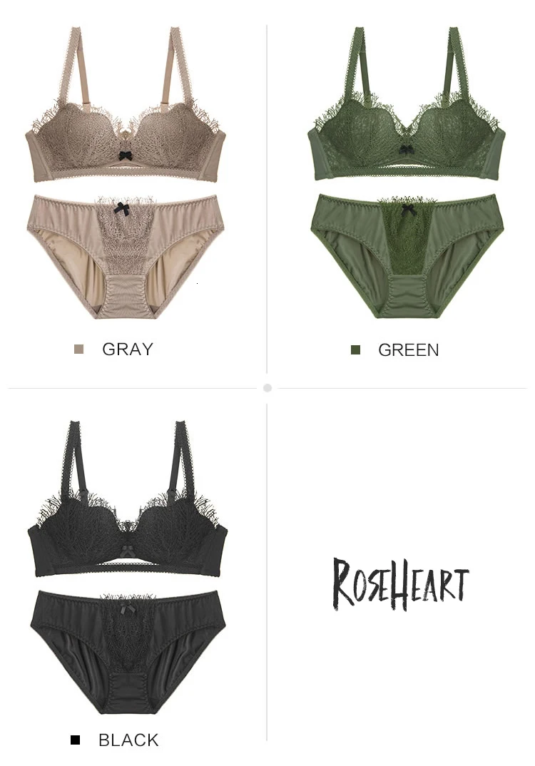 Roseheart женский модный зеленый комплект нижнего белья пуш-ап без косточек кружевные трусики с мягкими чашечками сексуальное женское белье комплект нижнего белья Комплект с бюстгальтером японский роскошный