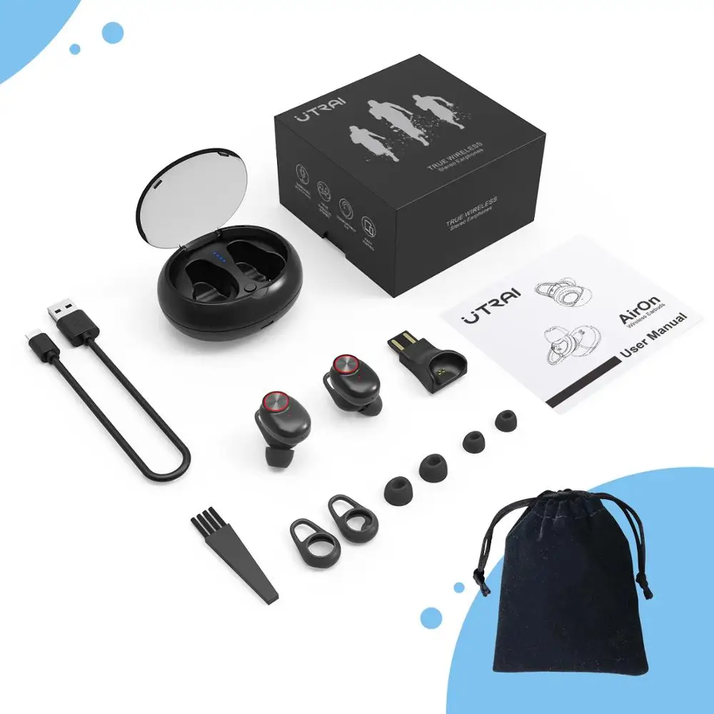 AirOn TWS 5 0 беспроводные bluetooth-наушники IPX5 водонепроницаемые наушники с двойным