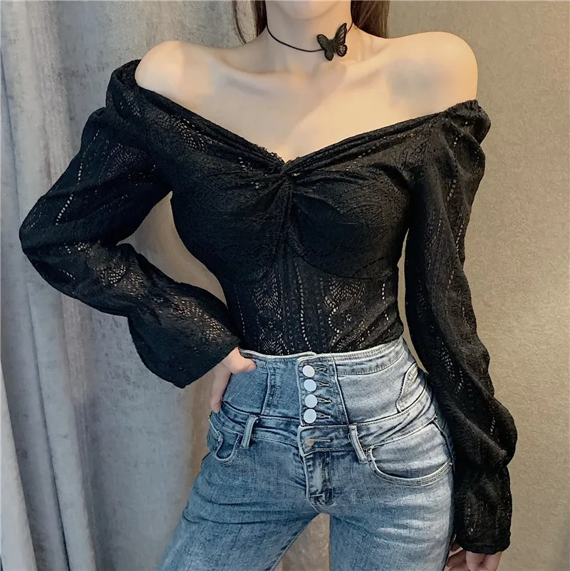 

Z 2020 New Style V-neck Elegant Waist Hugging Western Style Slim Slimming Tops