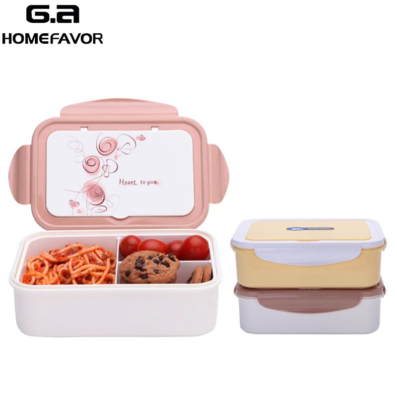 Детский Ланч бокс PP контейнер для еды многоцветный Bento Snack box открытый фруктовый