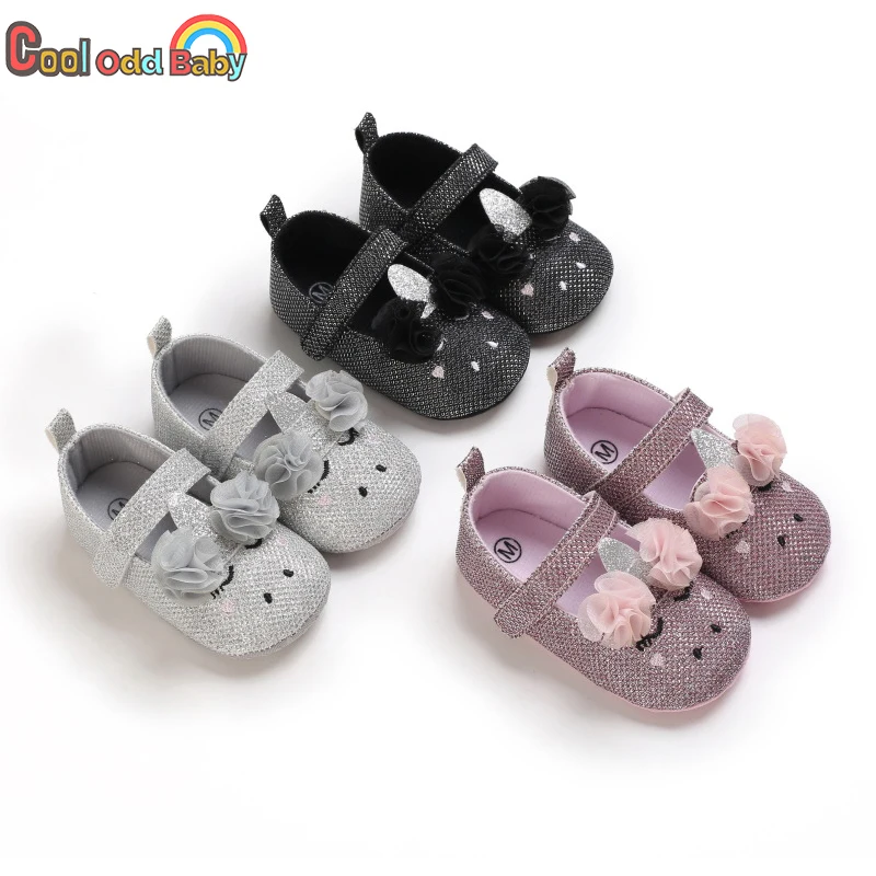 Cute Autumn Sequins Baby Shoes Toddler Baby Girl Princess Party First Walkers Infant Soft Sole Non-Slip Bling Shoes For Girls