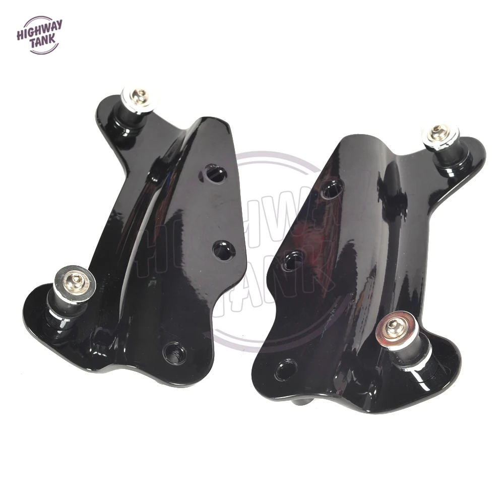 

Black Motorcycle Backrest Sissy Bar Luggage Rack 4 Point Docking Kit case for Harley Touring 2009-2013