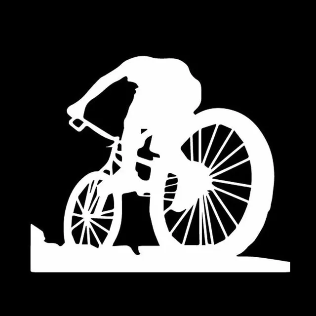 

15.3CM*12.7CM Dazzling Bicycle Cyclist Riding Bike Shadow Vinly Decal Great Decor Car Sticker Black/Silver