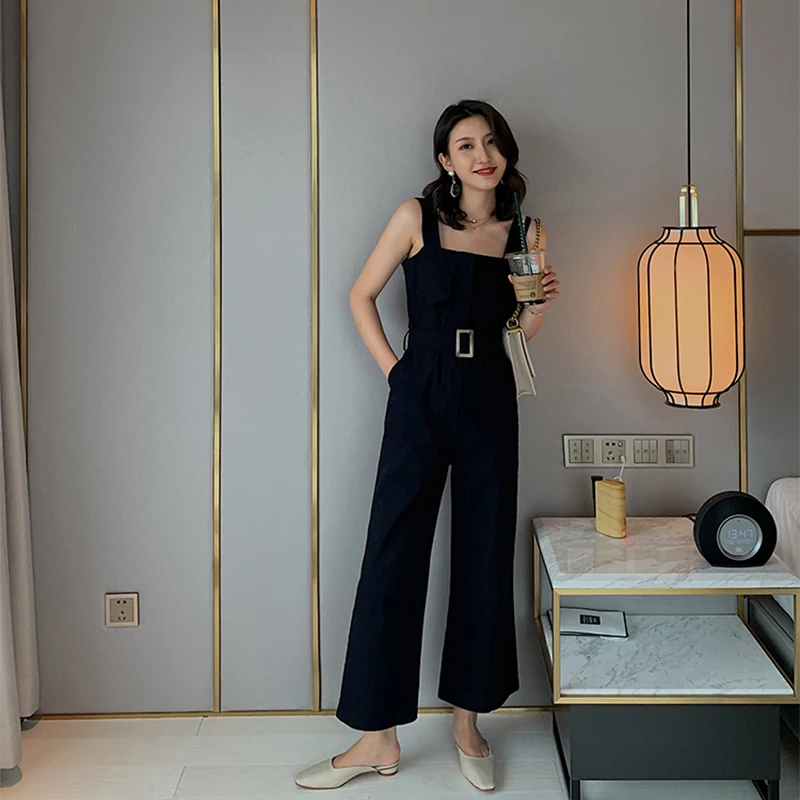 Женские повседневные Комбинезоны летние однотонные свободные хлопковые