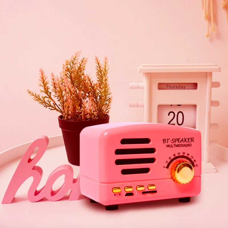 Беспроводная винтажная портативная Bluetooth-стереоколонка в стиле ретро бас USB