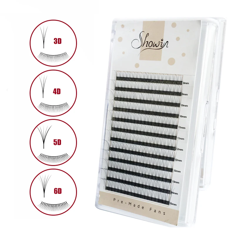 

2 Case Eyelashes Premade Fans Lashes Mink Eyelashes For Extensions Faux Cils Makeup Soft Maquiagem Lash Natural Extension