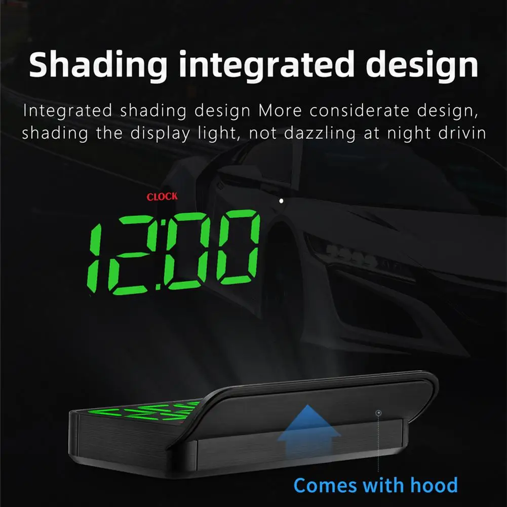 Автомобильный дисплей HUD на лобовое стекло OBD2 GPS Спидометр цифроПредупреждение
