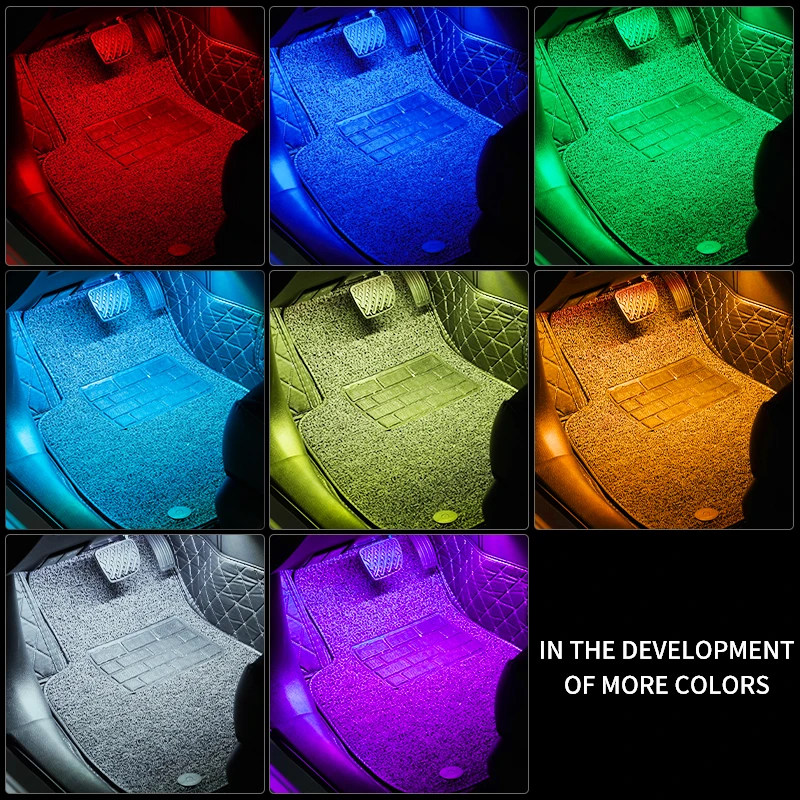 Светодиодная Автомобильная ножная лампа окружающий светильник RGB usb приложение