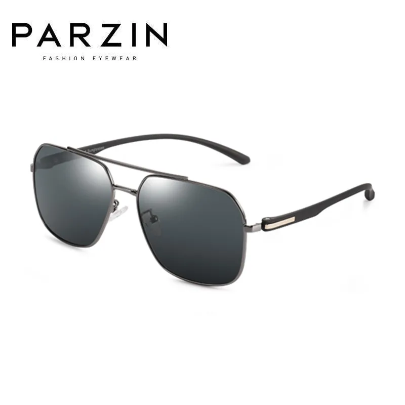 PARZIN поляризованные мужские солнцезащитные очки Новая Металлическая оправа для