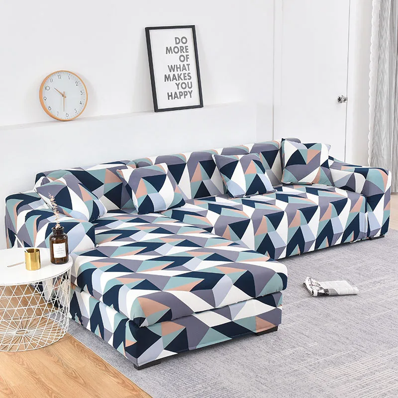 

Please order 2 pieces Sofa Cover if is L-shaped Sofa Geometric Couch Cover Elastic Sofa Cover for Living Room Pets Chaise Longue