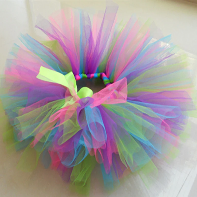 Лидер продаж Юбка пачка для маленьких девочек на день рождения Яркие цвета