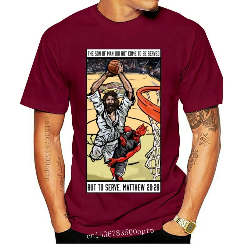 

New For Man Ball Is Life God Jesus VS Evil T Shirt Popular Homme Tee Shirt 100% Cotton Plus Size T-shirt