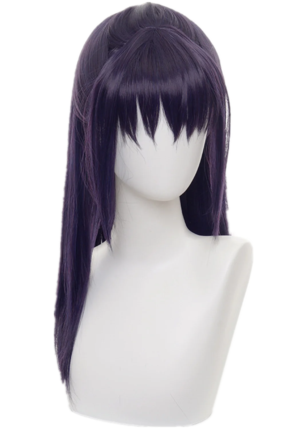 Anime Cosplay Costume Wig Jujutsu Kaisen Black and Purple Mixed Long Hair+Free White Bow Hair Accessories + Net |