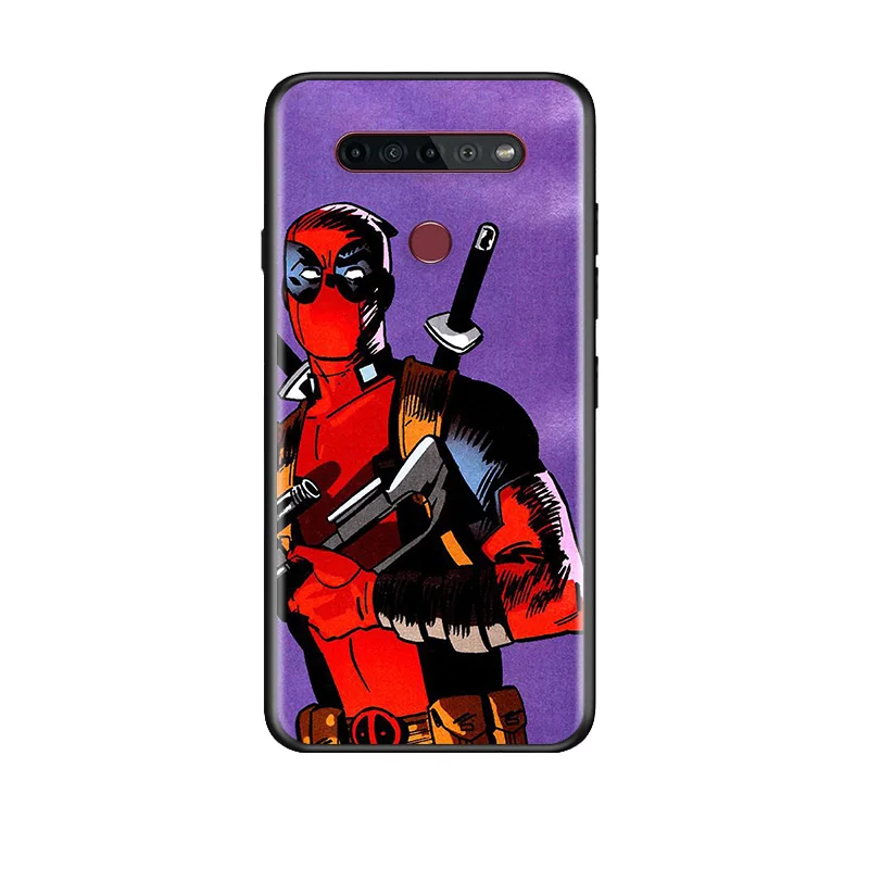 

Marvel Deadpool Avengers Super Hero For LG G8 G8S G8X V30 V30S V40 V50 V50S V60 Q60 ThinQ 5G Soft TPU Silicone Black Phone Case