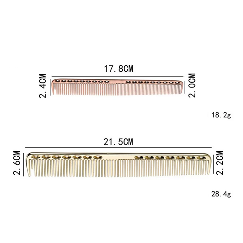 Мужская и женская алюминиевая металлическая расческа для стрижки волос