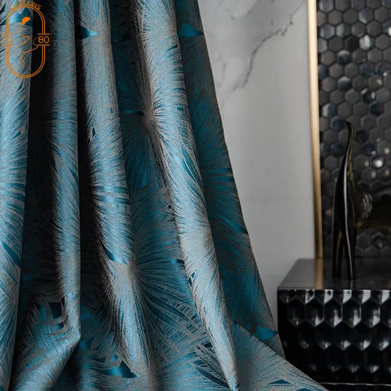 2021 New Style European Style Simple Shade Cloth Heat Insulation Sunscreen Floor Curtain Curtains for Living Dining Room Bedroom