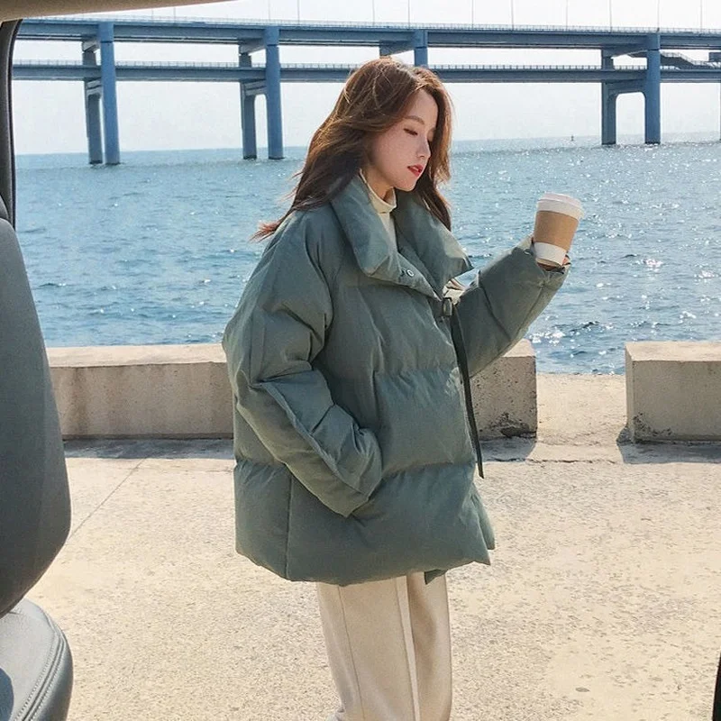 Autumn and Winter New Fashion Trend Korean Version of Loose Students Simple and Versatile Warm Cotton Jacket
