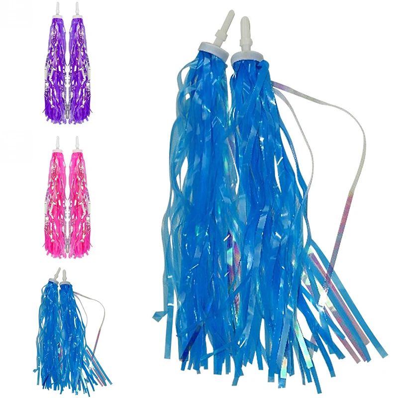 

2Pcs 25cm Long Children Bike Bicycle Handlebar PVC Streamer Colorful Tassel Decor Riding Tassel Decoration