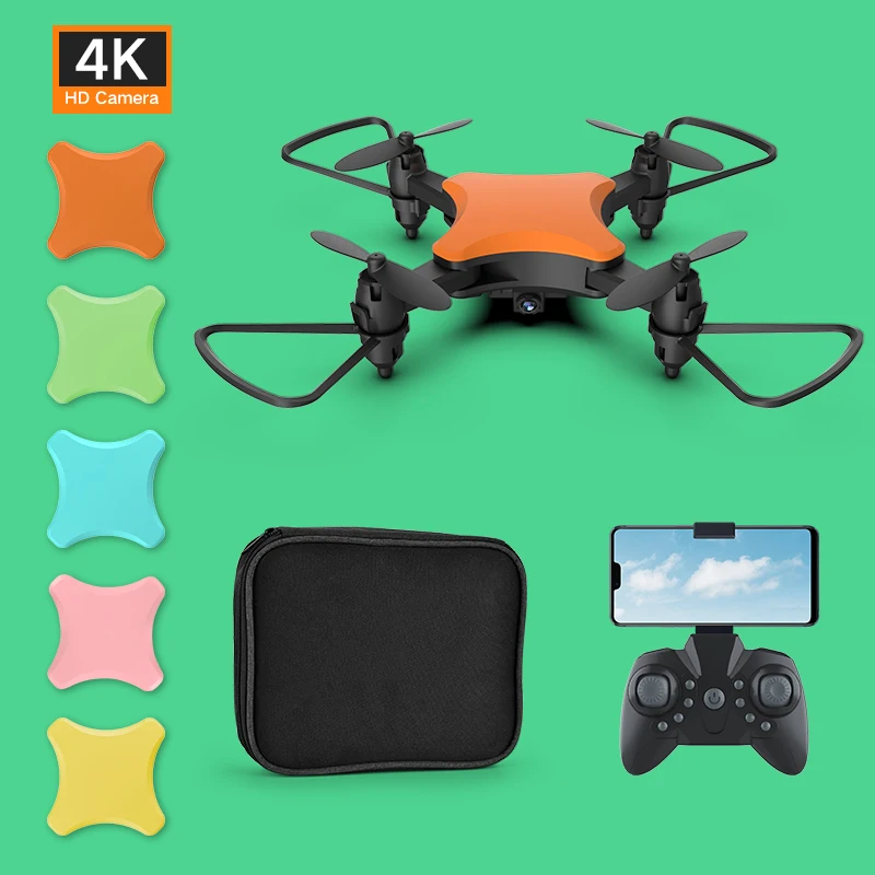 Мини Дрон 4K HD камера DIY пять цветов Дроны с подсветкой складной Квадрокоптер