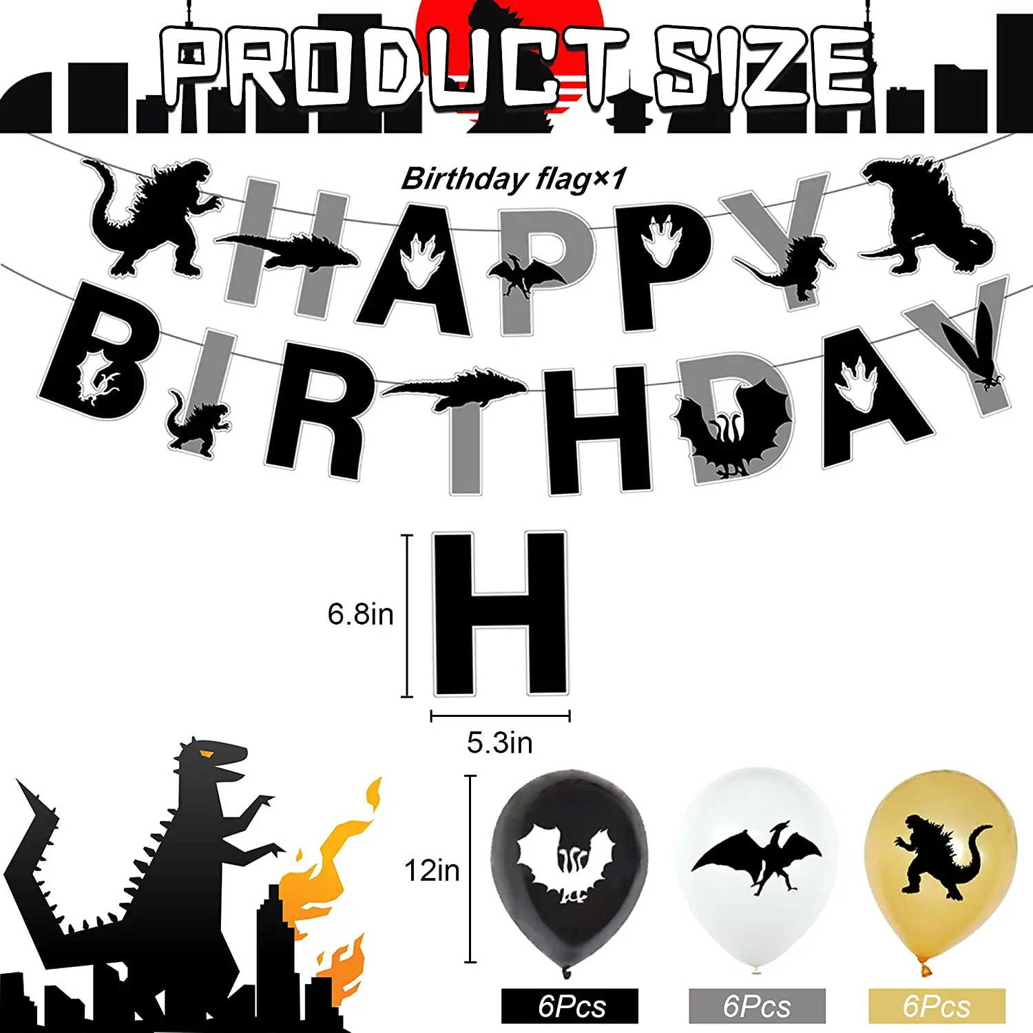 Гигант тематические праздничные товары для дня рождения монстра динозавра и Gorilla