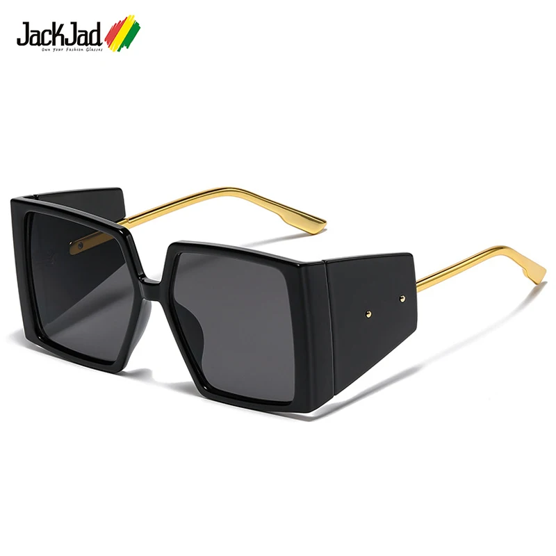 

JackJad 2021 Fashion Vintage Classic Shield Style Sunglasses For Women Side Shields ins Brand Design Sun Glasses Shades 2244