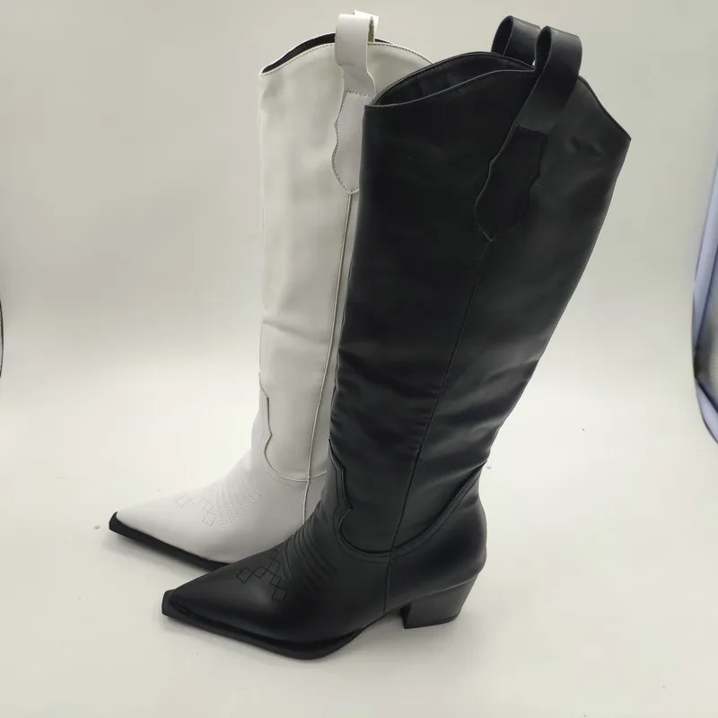 2020 брендовые модные сапоги до колена с острым носком пикантная обувь на высоком