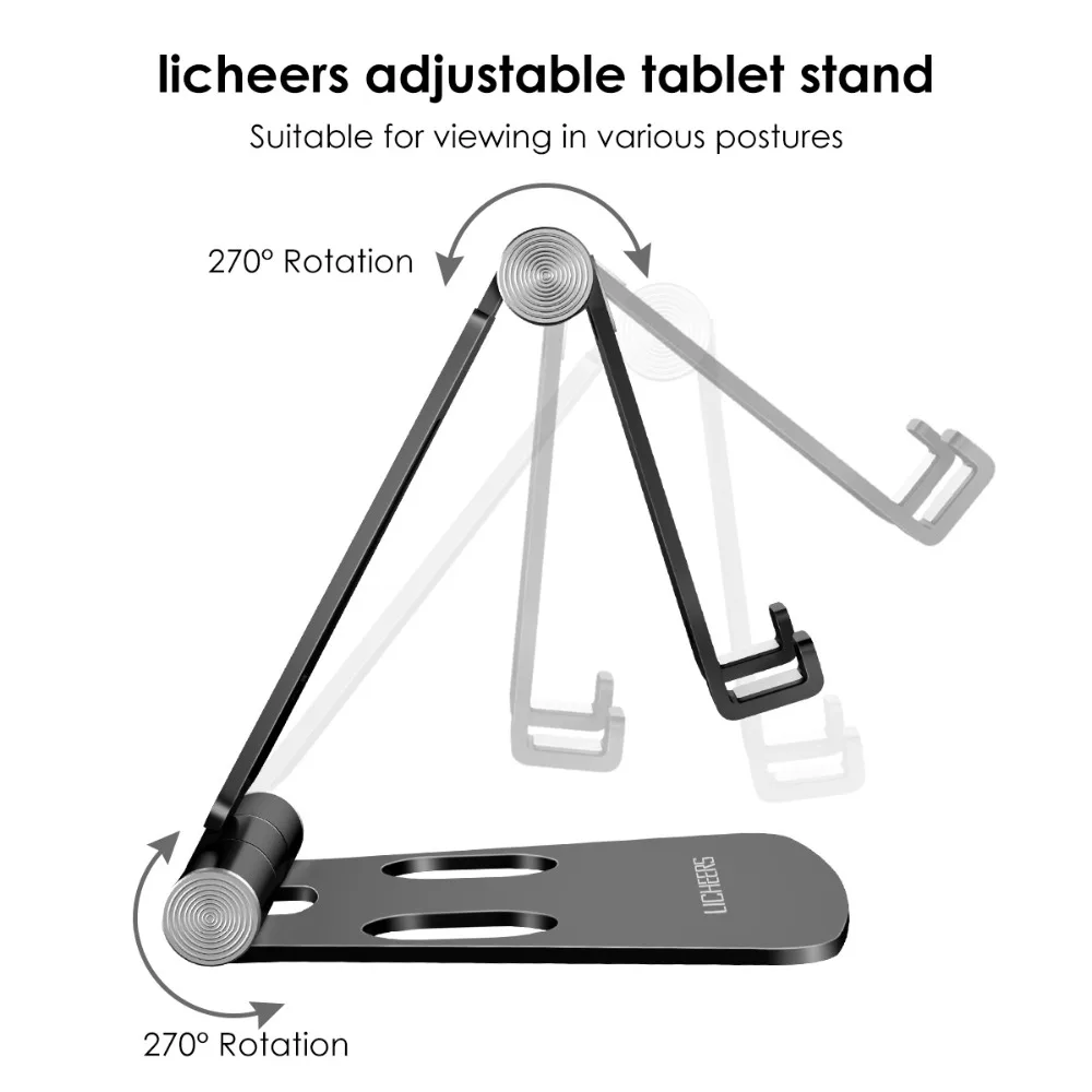 

LINGCHEN Phone Holder Stand for iPhone 11 Xiaomi mi 9 Metal Phone Holder Foldable Mobile Phone Stand Desk For iPhone 7 8 X XS