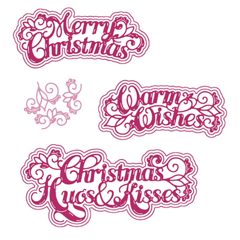 

Merry Christmas Warm Wishes Letter Die Cutting Dies Scrapbook Diary Decoration Stencil Ebossing Template DIY Make Albums 2021