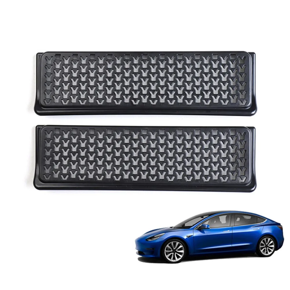 

2pcs Cover Trim Fit For Tesla Model Y 2020-2021 Black Seat Lower Air Outlet Vent Cover Trim Decorate Your Car High Quality ABS