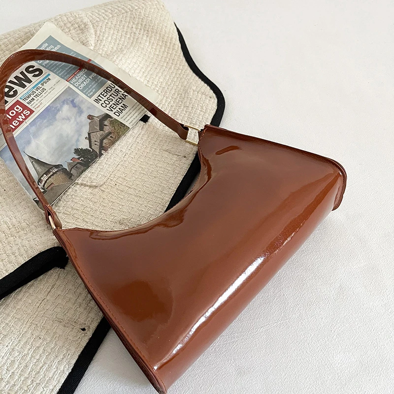 

Single Shoulder Bag Shiny Color Leather Woman Bags Candy Color Bagute Bags Fashion Simple Ladys Clutch Handbags For Woman