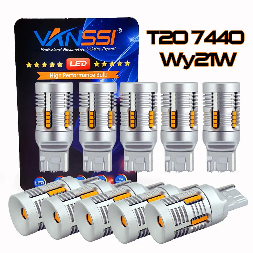 10 шт. PY21W Bau15s T20 7440 W21W 1156 Ba15s P21W LED лампа Canbus NO Error для автомобиля заднего хода/сигнала