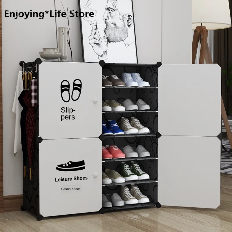

Simple Dustproof Shoe Cabinet Home College Student Dormitory Multi-layer Plastic Shoe Rack Large Capacity Storage Door Shoe Rack