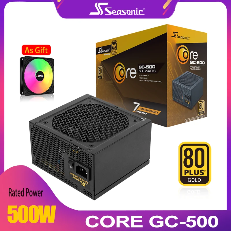 Блок питания Seasonic GC500W для настольного ПК блок с бесшумным вентилятором ATX 24