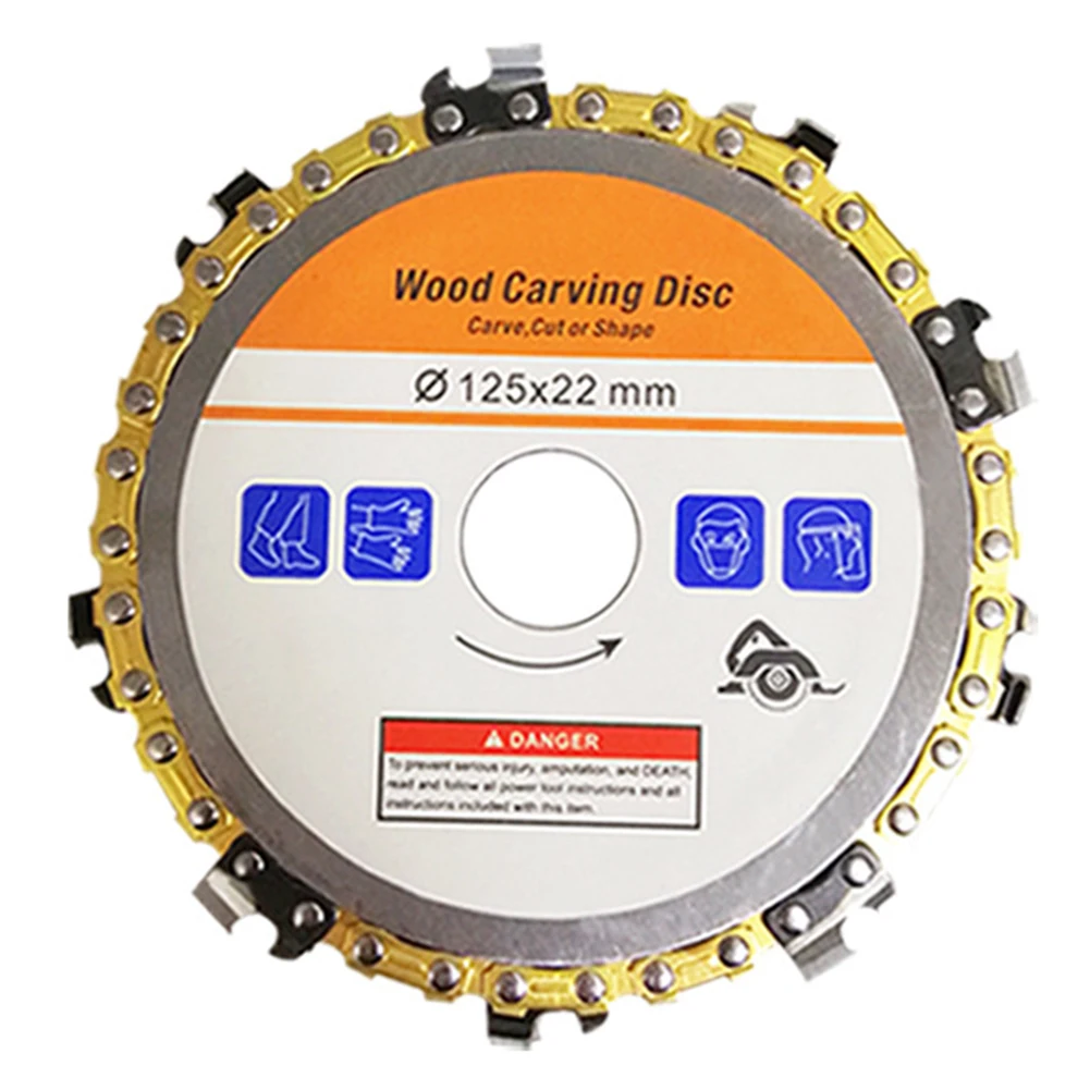 

5 inch 9 Tooth Woodworking Tool Grinder Chain Wood Carving Disc for 125 Angle Grinder Teeth Sharpener Chainsaw Plate for Cutting