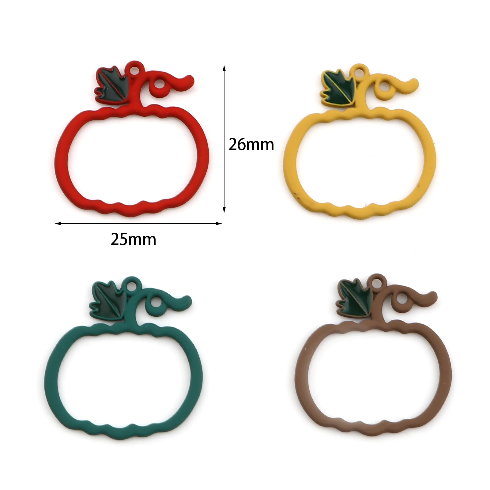 Подвески в виде тыквы на Хэллоуин 10 шт. сплав цинка кофейный красный желтый