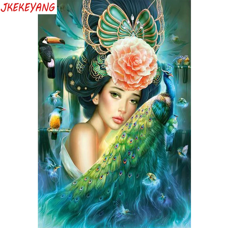 

5D DIY square/round Diamond painting Beauty and peacock Cross Stitch Diamond Embroidery Pattern Rhinestone home decor J2706