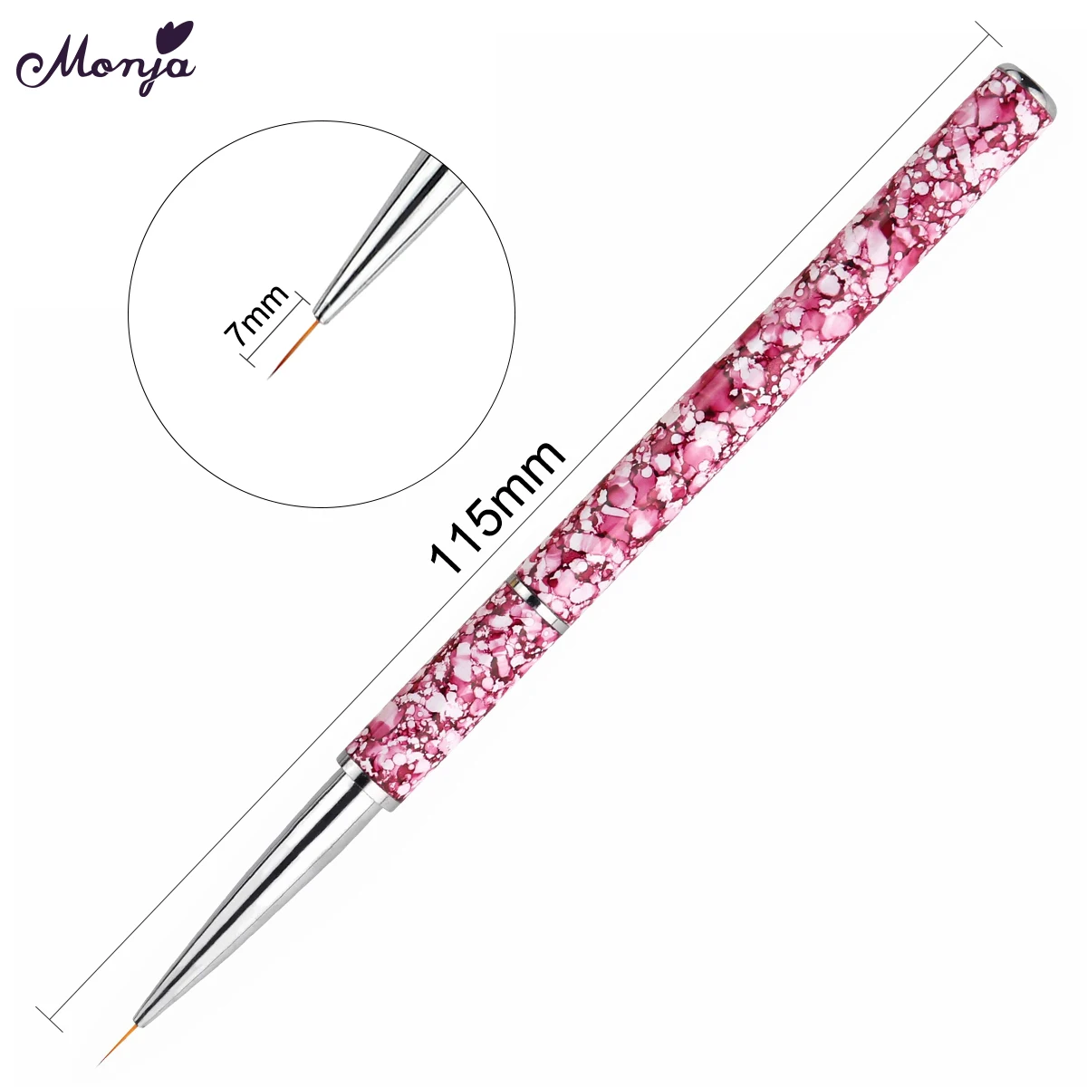 Ручка для дизайна ногтей Monja съемная ручка с мраморным узором полоски подводка