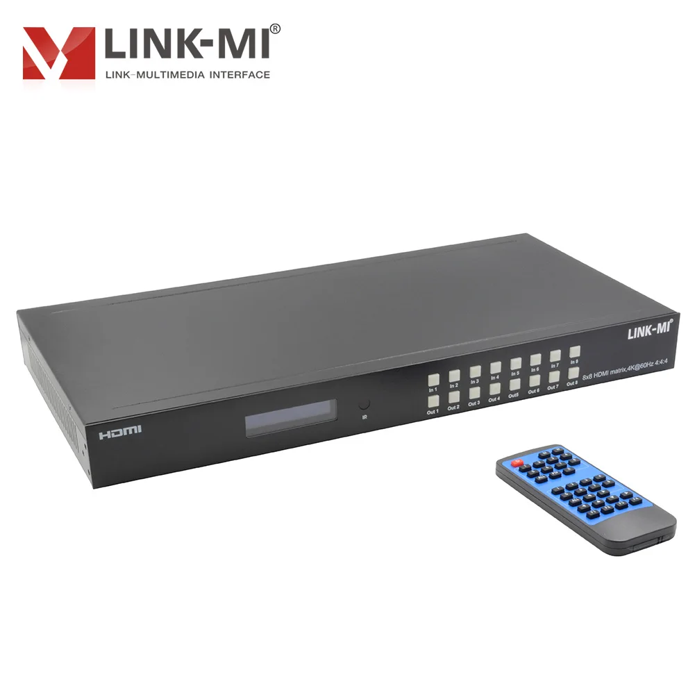 LINK-MI 8x8 HDMI2.0 матрица поддержка 4K @ 60 Гц 3D 18 Гбитс HDR 8 в 8 out HDCP2.2, IR, RS232 IP веб-Графический контроль SPDIF аудио видео Swit (art.: 3920bf3bb3219) - 3920bf3bb3219