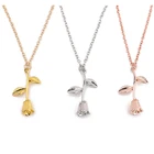 Подвеска в виде 3D розы, ожерелье с шармом, ювелирное украшение в виде цветка розы, красавицы и чудовища, для женщин и девушек, Вечерний Подарок