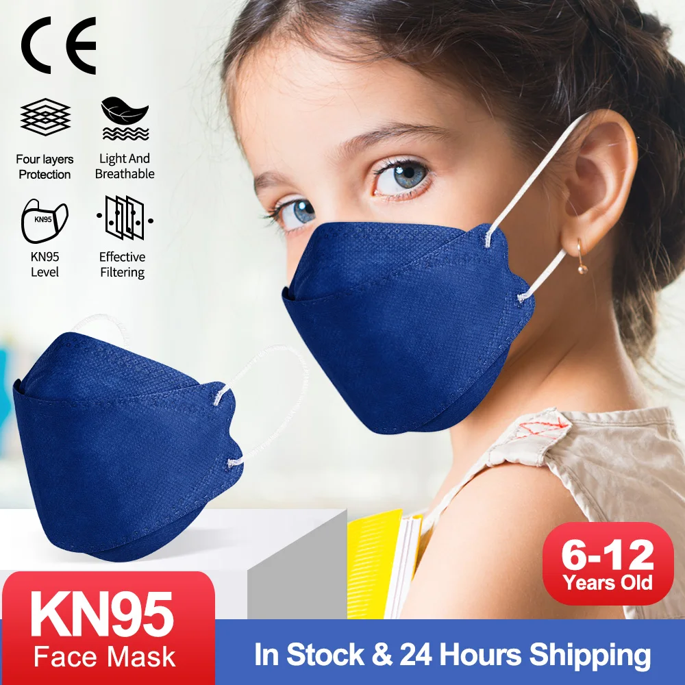 

10-100Pcs ffp2mask kids 3-12old Children's Masks Children FPP2 Masks fpp2 approved Washable KN95 Masks Kids fpp2 niños fpp3 kids