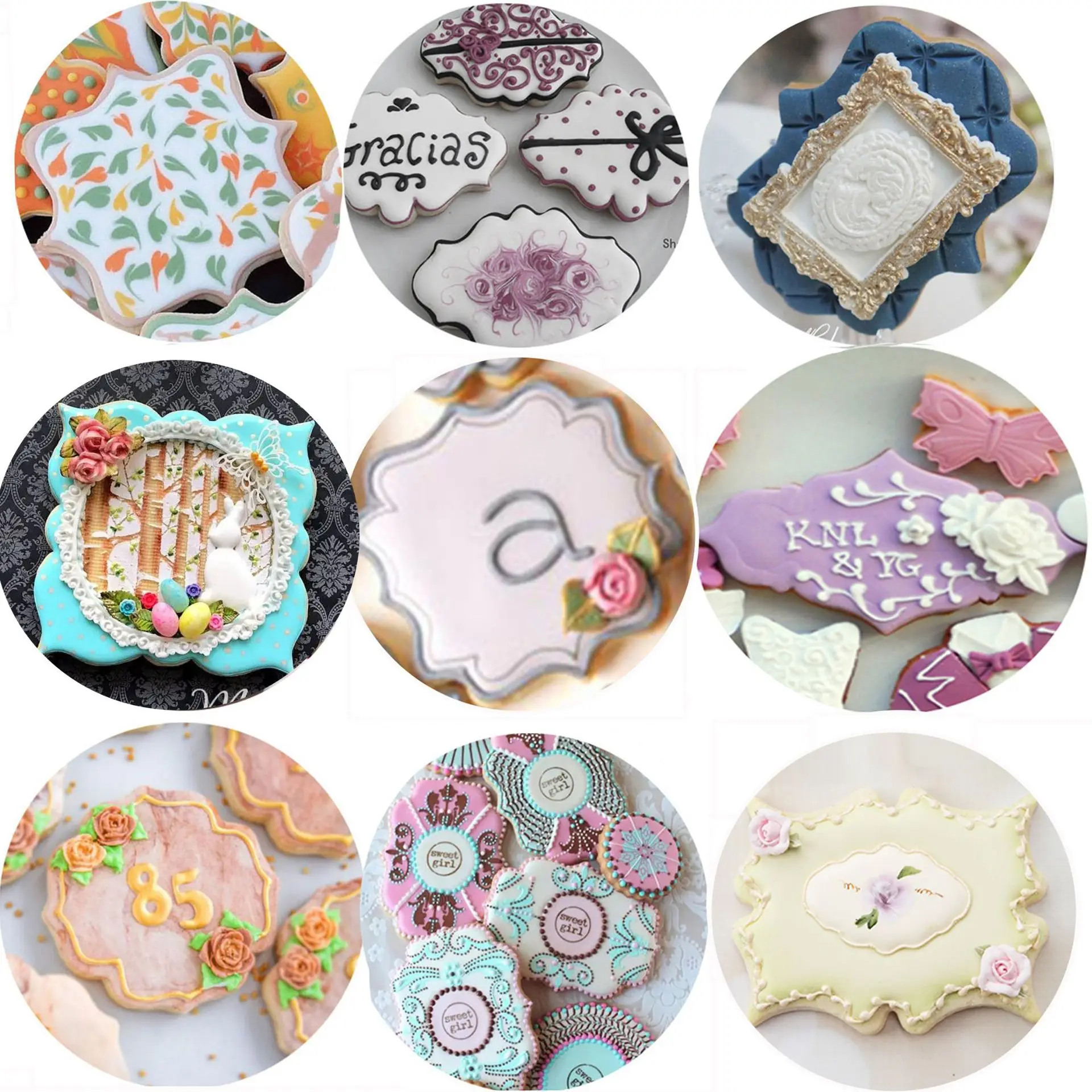 polymer clay cutter Stainless Steel Cake Fondant Mould European style mirror frame blessing border Shape Mold cookie Tools | Дом и сад