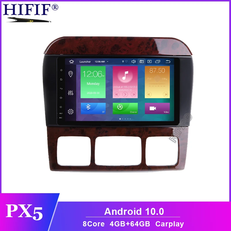 Автомобильный DVD плеер PX5 Carplay для Mercedes/Benz/S280/S320/S350/S400/S500/W220/W215/C/S Class 2 din 8 core android 10 GPS