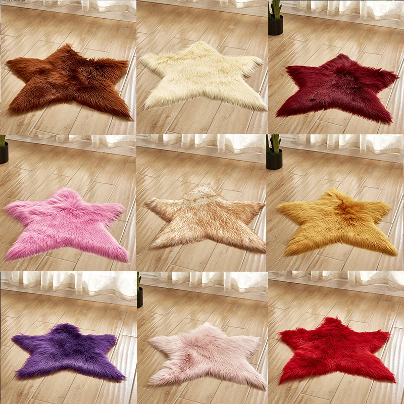 Искусственный длинный шерстяной ковер для гостиной спальни нескользящий коврик