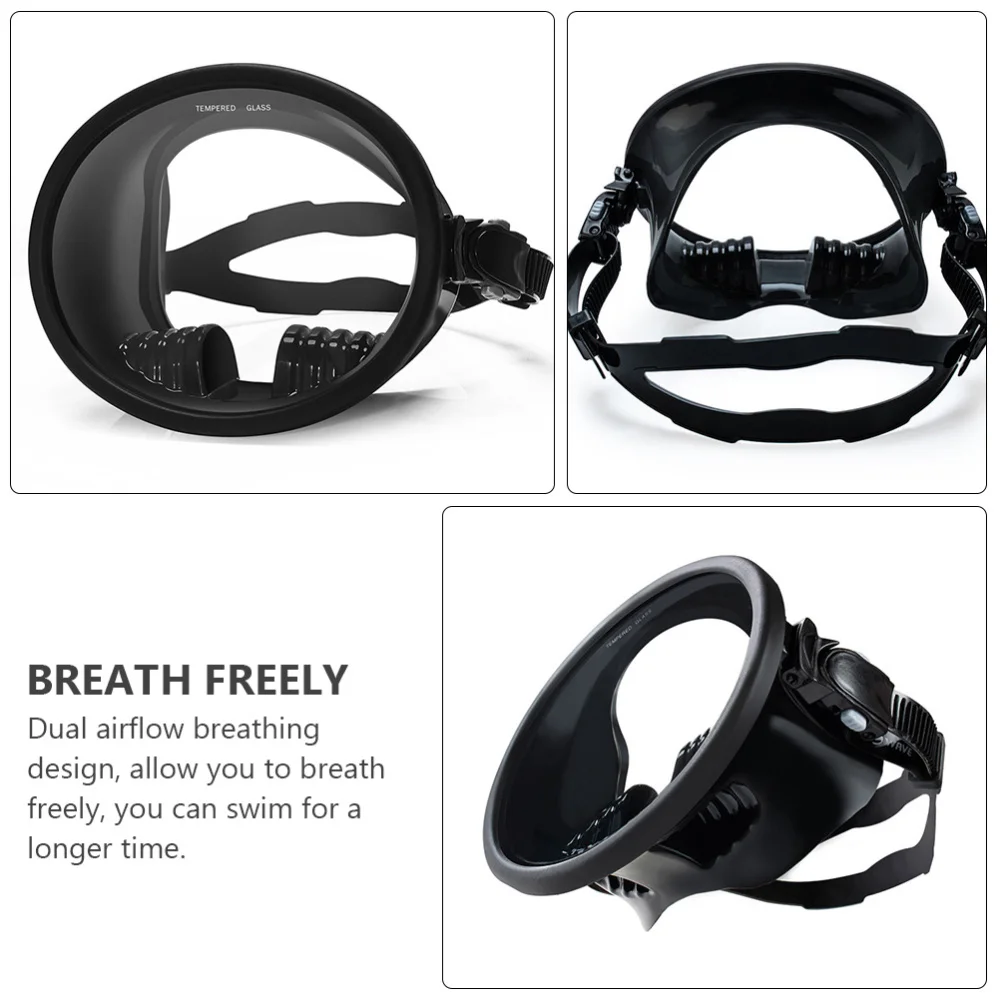 

Snorkeling Diving Mask with 189 Panoramic View Dual Airflow Breathing Design
