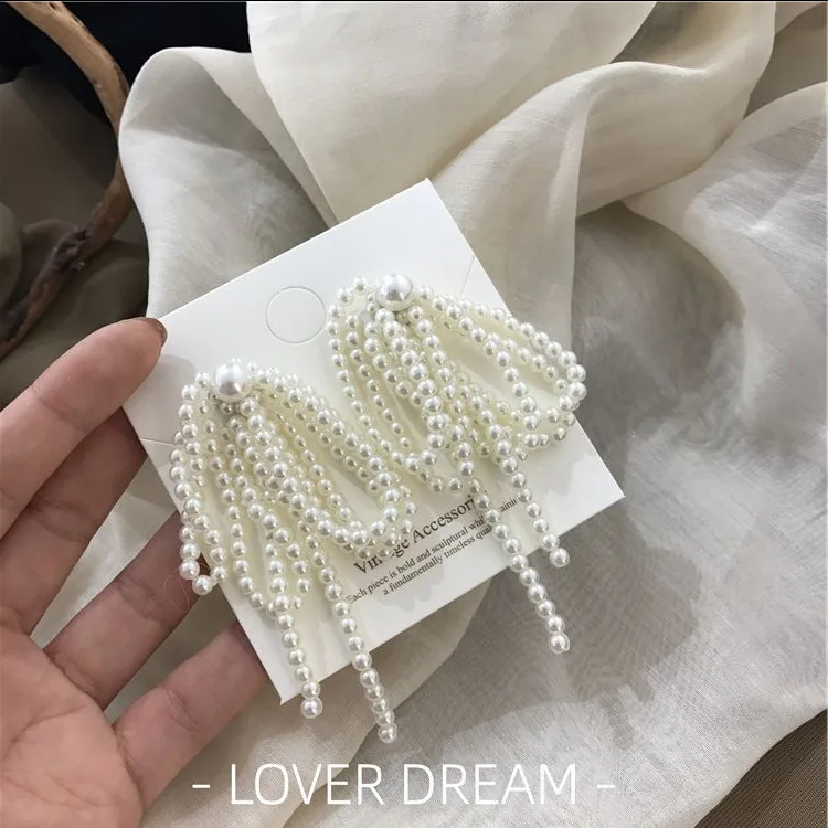 Женские винтажные серьги в Корейском стиле Серьги-кисточки ручной работы с