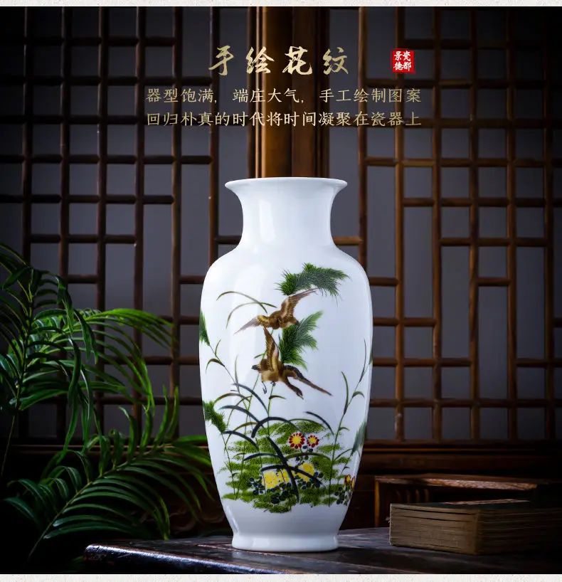 

27CM Ceramic vase living room Chinese style modern flower arrangement crafts home decoration