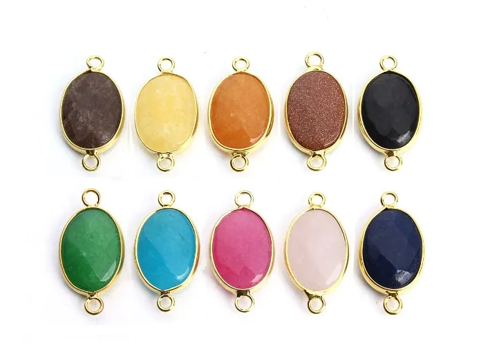 

2pcs/lot 14.5*27mm stone Connector Metal Alloy Spacer Hole Beads Flat Beads For DIY bracelet Jewelry Making df3s