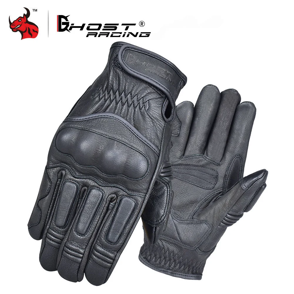 Перчатки для мотоциклистов в стиле ретро дышащие кожаные мужские перчатки