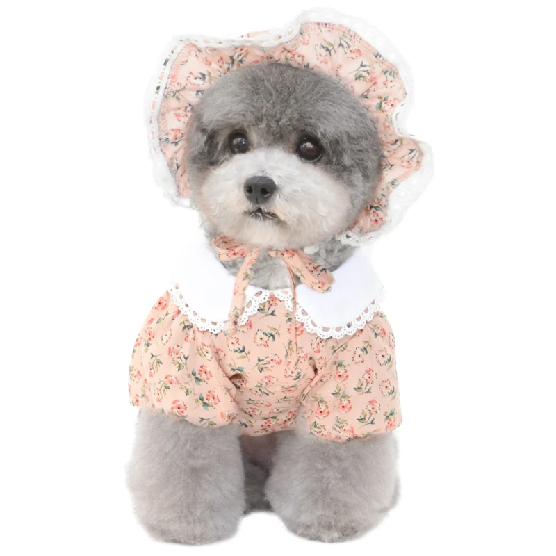 Новинка летнее платье для маленькой собаки с цветочным принтом питомца юбка