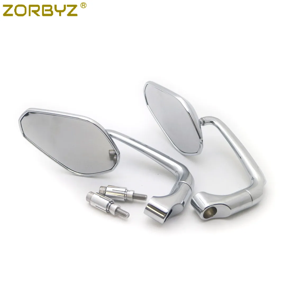 ZORBYZ пара 7/8 &quot22 мм хромированные боковые зеркала заднего вида на руль мотоцикла